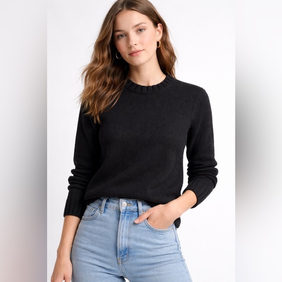 J. Crew Sweaters - J.Crew Black 100% Wool Crewneck Sweater Women’s M Classic Minimal Knit